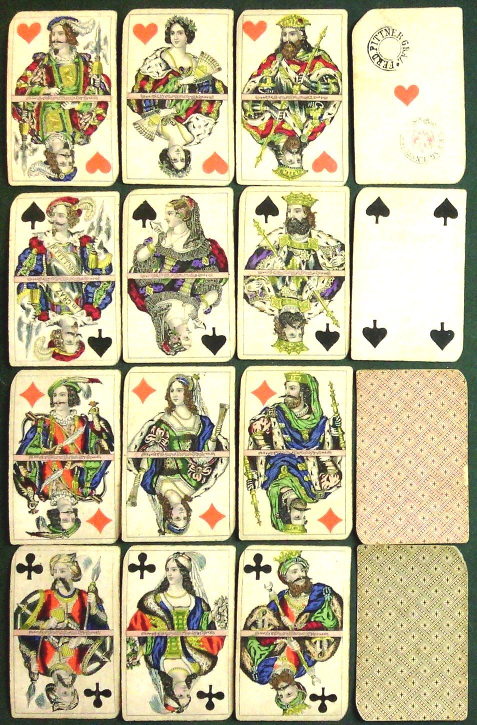 Patience playing cards